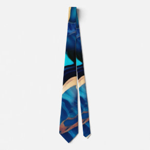 Trendy Blue Gelb Gold Imitate Marmor Krawatte