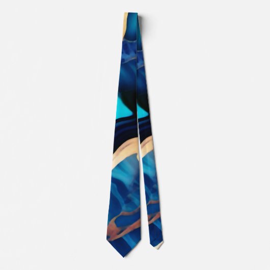 Trendy Blue Gelb Gold Imitate Marmor Krawatte (Vorderseite)