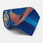 Trendy Blue Gelb Gold Imitate Marmor Krawatte (Gerollt)