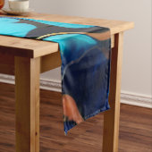 Trendy Blue Gelb Gold Imitate Marmor Kurzer Tischläufer (Beispiel)