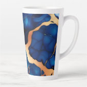 Trendy Blue Gelb Gold Imitate Marmor Milchtasse (Rechts)