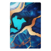 Trendy Blue Gelb Gold Imitate Marmor Mini Klemmbrett (Rückseite)