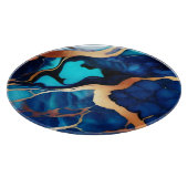 Trendy Blue Gelb Gold Imitate Marmor Schneidebrett (Ecke)