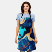 Trendy Blue Gelb Gold Imitate Marmor Schürze (Getragen)