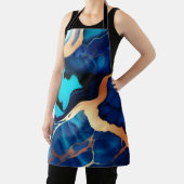 Trendy Blue Gelb Gold Imitate Marmor Schürze (InSitu)