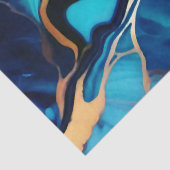 Trendy Blue Gelb Gold Imitate Marmor Seidenpapier (Detail)