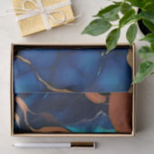 Trendy Blue Gelb Gold Imitate Marmor Seidenpapier (Geschenk)