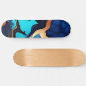 Trendy Blue Gelb Gold Imitate Marmor Skateboard (Horizontal)