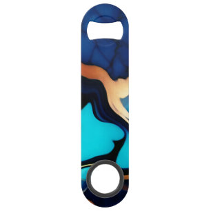 Trendy Blue Gelb Gold Imitate Marmor Speed Flaschenöffner