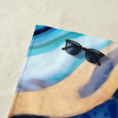 Trendy Blue Gelb Gold Imitate Marmor Strandtuch (Beispiel)