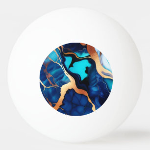 Trendy Blue Gelb Gold Imitate Marmor Tischtennisball