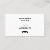 Trendy Blue Gold Monogram Makeup Artist Hair Salon Visitenkarte (Rückseite)