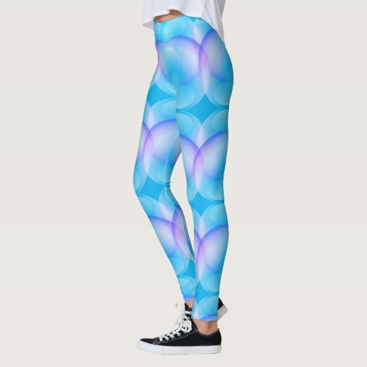 Trendy Blue Gradient Soap Bubbles Muster Legg Leggings (Links)