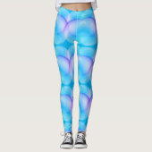 Trendy Blue Gradient Soap Bubbles Muster Legg Leggings (Vorderseite)