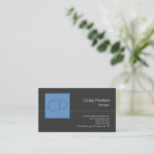 Trendy Blue Gray Chic Monogram Business Card Visitenkarte (Stehend Vorderseite)