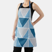 Trendy Blue Gray Geometric Triangle Schürze (InSitu)