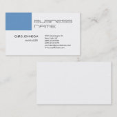 Trendy Blue-Gray White Standard Business Card Visitenkarte (Vorne/Hinten)