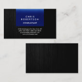 Trendy Blue Gray Wood Pattern Business Card Visitenkarte (Vorne/Hinten)