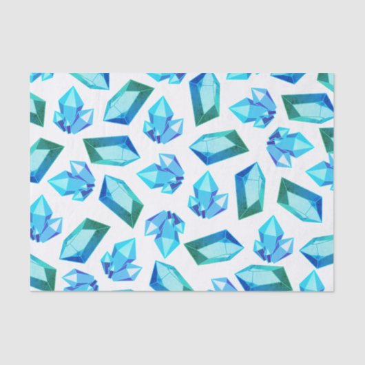 Trendy Blue & Green Geode Gemstones Seidenpapier (Vorderseite)