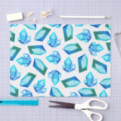 Trendy Blue & Green Geode Gemstones Seidenpapier (Handwerk)