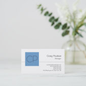 Trendy Blue Grey White Monogram Business Card Visitenkarte (Stehend Vorderseite)