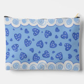 Trendy Blue Hearts mit Punkten und Wirbel Zubehörtasche (Rückseite)