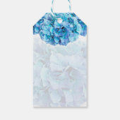 Trendy Blue Hydrangeas-Gastgeschenk Hochzeit Geschenkanhänger (Rückseite)