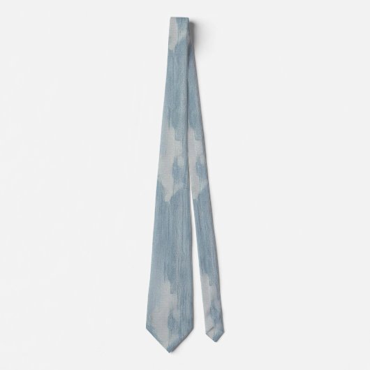 Trendy Blue Jean Fabric Neck Tie Krawatte (Vorderseite)