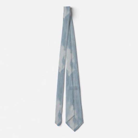 Trendy Blue Jean Fabric Neck Tie Krawatte (Rückseite)