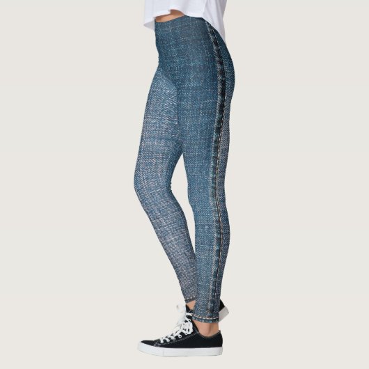 Trendy Blue Jeans Pattern Leggings (Links)