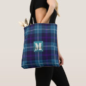 Trendy Blue Kariert Tartan Leather Mit Monogramm N Tasche (Von Nahem)