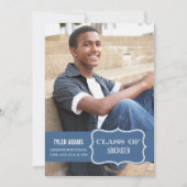 Trendy Blue Label Class of 2013 Abschluss Card Einladung (Vorderseite)
