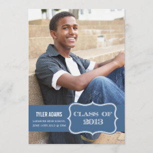 Trendy Blue Label Class of 2013 Abschluss Card Einladung