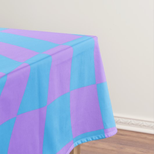 Trendy Blue & Lavender Lila Checkered Pattern Tischdecke (Beispiel)