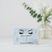 Trendy Blue Marble Browbar Eyelash Luxury Visitenkarte (Stehend Vorderseite)