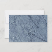 Trendy Blue Marble UAWG Bitte beantworten Hochzeit (Rückseite)