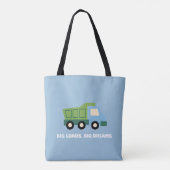 Trendy Blue Minimalist Dump Truck Big Dreams Canva Tasche (Rückseite)