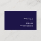 Trendy Blue Modern Attraktive Business Card Visitenkarte (Rückseite)