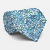 Trendy Blue Paisley Krawatte (Gerollt)