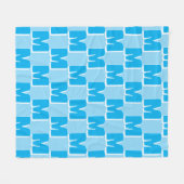 Trendy Blue Personalisiert Initial Fleecedecke (Vorderseite (Horizontal))