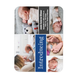 Trendy Blue Photos Introducing Baby boy Magnet