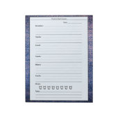 Trendy Blue Pink Food Journal Tägliches Tagebuch Notizblock (Rotiert)