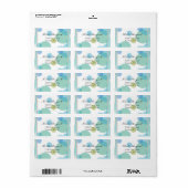 TRENDY BLUE POLKA DOT MAILING ADRESSE VORLAGEN ADRESSAUFKLEBER (Vorne)
