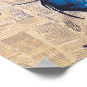 Trendy Blue Pop Kunst, Dichtung und Musik Poster (Ecke)