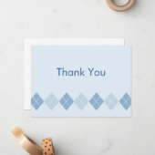 Trendy Blue Raute Flat Danke Notizkarten Mitteilungskarte (Vorderseite/Rückseite Beispiel)