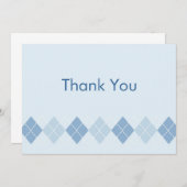 Trendy Blue Raute Flat Danke Notizkarten Mitteilungskarte (Vorne/Hinten)