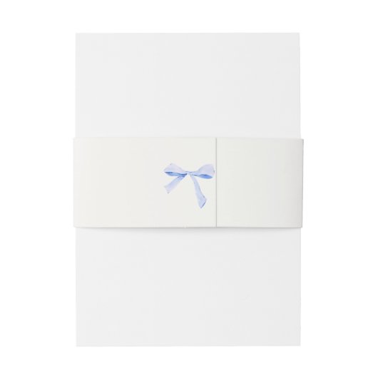 Trendy Blue Ribbon Wedding Einladungsbanderole (Rückseitenbeispiel)