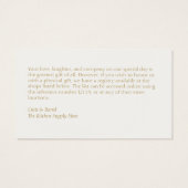 Trendy Blue Ribbon Wedding Registry Enclosure (Rückseite)