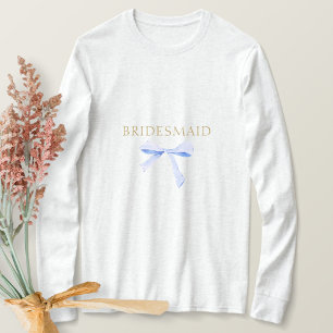 Trendy Blue Ribbon Wedding T-Shirt