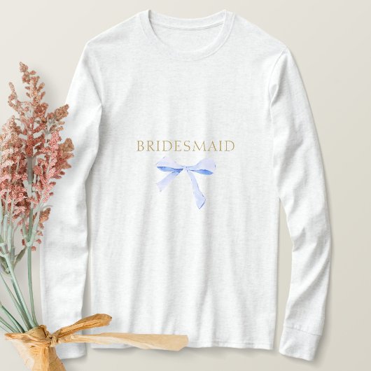 Trendy Blue Ribbon Wedding T-Shirt